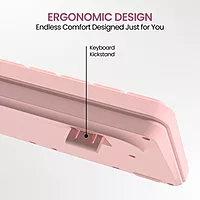 Portronics Ki-Pad 3 Pink USB Keyboard – Full Size, stylish and functional, perfect for home or office use. Features comfortable keys, sleek design, and reliable USB connectivity for seamless typing.