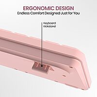 Portronics Ki-Pad 3 Pink USB Keyboard – Full Size, stylish and functional, perfect for home or office use. Features comfortable keys, sleek design, and reliable USB connectivity for seamless typing.