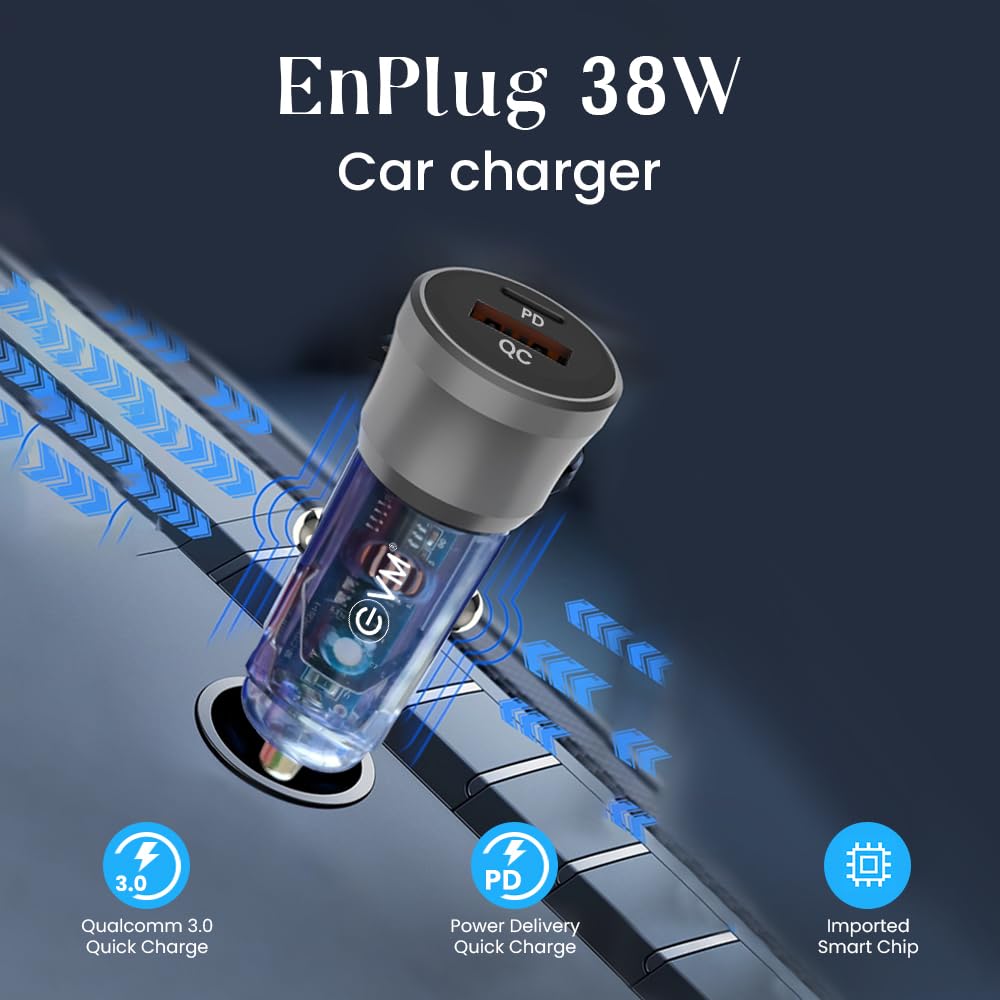 EVM CCR-04 Car Charger 38W - T Blue