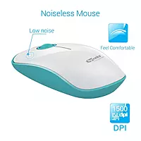 Portronics Key 2 Wireless Keyboard & Mouse Combo – White & Blue | Reliable Wireless Combo |