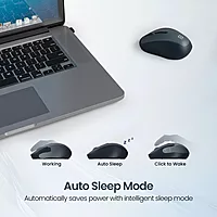 Portronics Toad 34: Sleek grey wireless mouse with USB connectivity, adjustable DPI, ergonomic design for comfort, ideal for all devices!