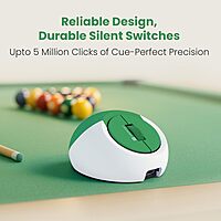 Portronics ToadPlay Billiard Mini Wireless Mouse – Dual Mode BT & 2.4GHz| Green | 1 Year Warranty