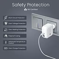 Portronics Adapto 65C 65W Type-C GaN Fast Charger | PD USB-C Wall Adapter White