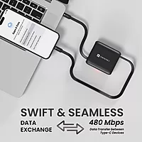 Portronics SnapCase 5 60W Multi Cable Kit – USB to Micro/Type-C/Lightning with Stand