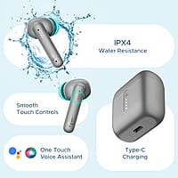 boAt Airdopes 141 Bluetooth Truly Wireless in Ear Ear Buds w/ 45H Playtime,Low Latency Mode for Gaming, ENx Tech, IWP, IPX4 Water Resistance, Smooth Touch Controls