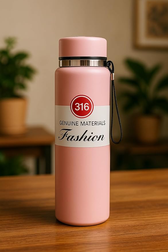 Pink- Stainless Steel Electro Pro 1 Litre Hot & Cold Water Bottle