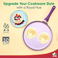 Wonderchef Royal Velvet Non-stick 30cm Dosa Tawa 3 mm thick 1.8 litres Virgin Aluminium