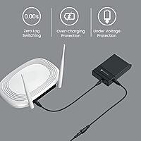 Portronics 3159 Power Plus 2 Router UPS – 12V DC | Up to 4 Hours Backup | Black
