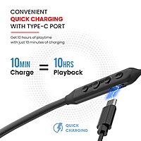 Portronics Harmonics Z5 Bluetooth In-Ear Headset – Dual EQ Mode, Type-C | 33Hrs Play | Black