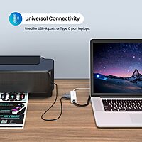 Portronics Mport 60 – USB-C to LAN Hub features 3 USB ports for seamless connectivity. Ideal for laptops, it ensures stable internet access and multiple device connections in one compact design.