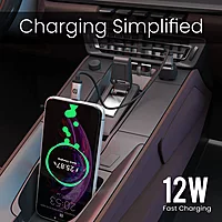 Portronics Car Power 5 12W Fast Car Charger with Micro USB Cable | Compact Car Charging | Black
