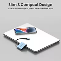 Portronics C-Konnect Plus is a versatile 3-in-1 USB-C HDMI adapter that supports 4K video output, USB 3.0 data transfer, and charging. Perfect for connecting devices to displays seamlessly.