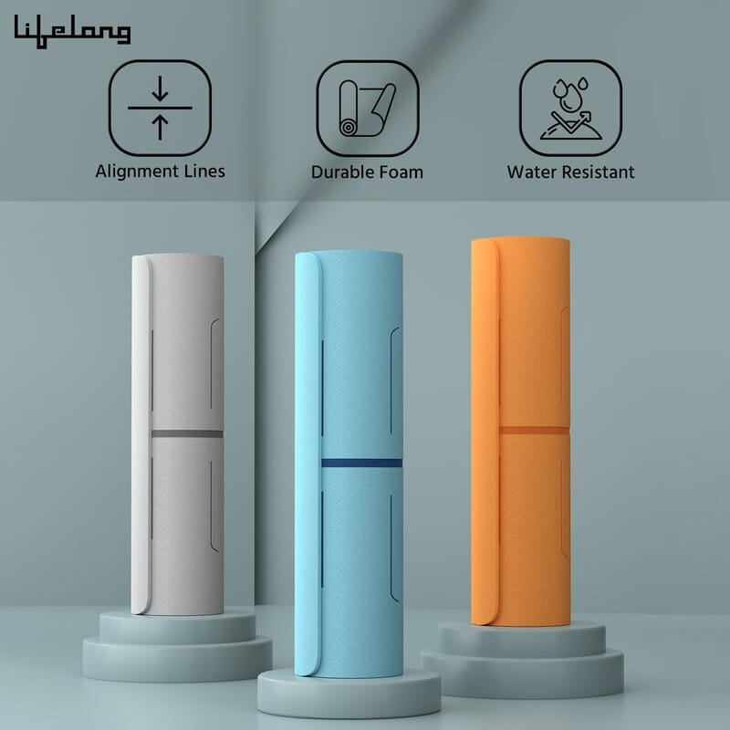 Lifelong Yoga Mat For Women & Men Tpe Material 6Mm Anti-Slip Yoga Mat With Bag For Gym Workout