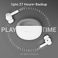 ZEBRONICS MIST in-Ear Wireless Earbuds, with up-to 27 Hours Backup, Environmental Noise Cancellation (ENC), Gaming Mode, Touch Control, Voice Assistant Support, Splash Proof Design