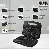 Havells Big Fill Crustino Sandwich Maker 900W with Food Grade Non Stick Coated Sole Plates