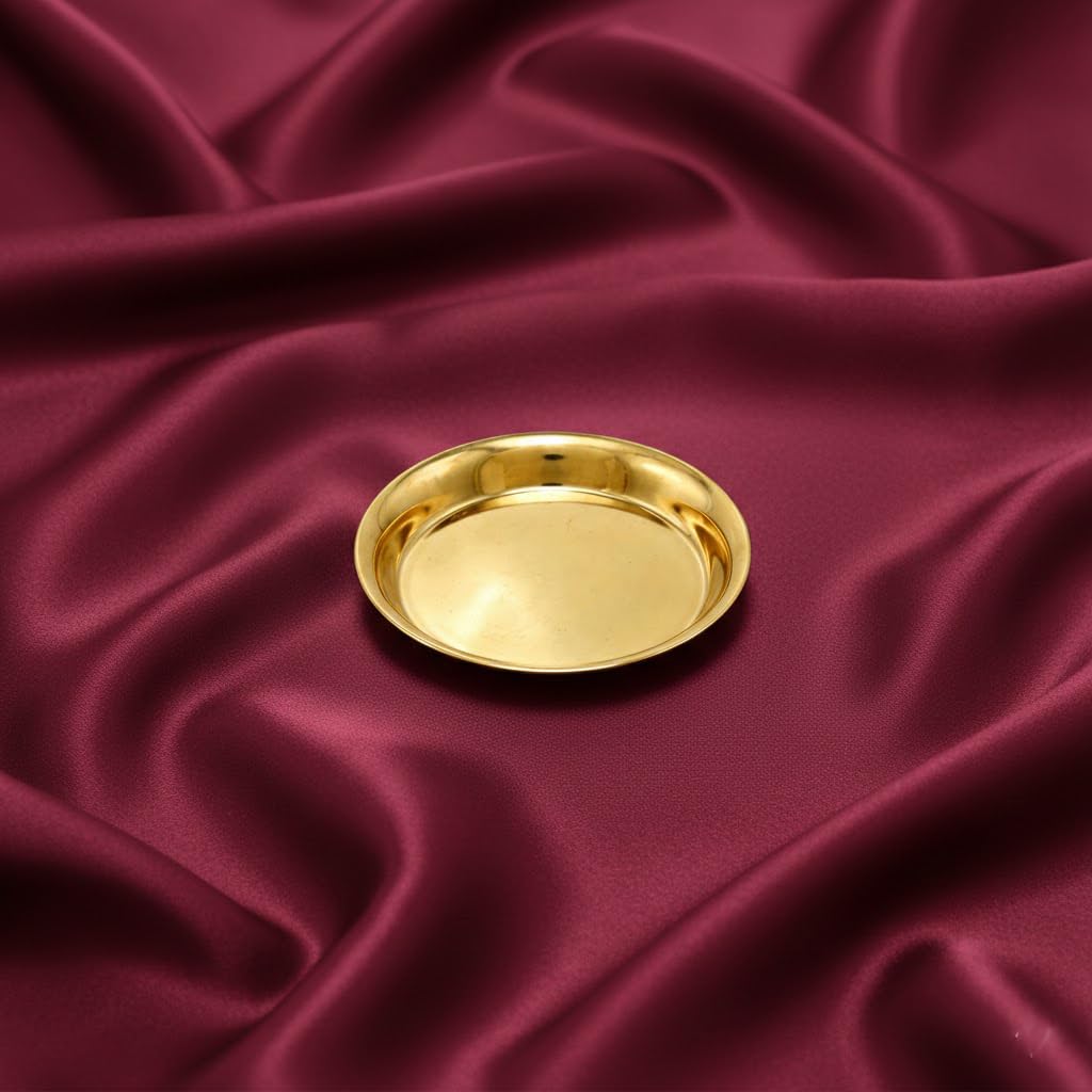 Brass Small Plain Thali Thattu for Mandir Pooja