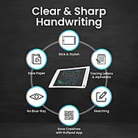 Portronics Ruffpad One Transparent Multicolor LCD Writing Pad with 8.5 inch Writing Area, India's first notepad to save and share your child's first creatives via Ruffpad app on your Smartphone