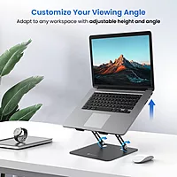 Portronics My Buddy K3 PRO Laptop Stand – Metal Build | Foldable Design | Grey | 1 Year Warranty