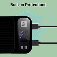 ZEBRONICS MB10000S13 Power Bank, 10000 mAh, Rapid Charge, 22.5W Output, Dual USB Output, PD 3.0 Type C, Built in Protections, Percentage Indicator, Made in India