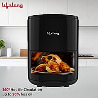 Lifelong Digital Air Fryer For Home - 2.5 Litre Airfryer With Touch Panel & 6 Pre-Set Menus-1000 W Electric Fryer