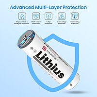 Portronics Lithius Cell AA Type-C Rechargeable Battery – 1480mAh | Pack of 2 | White