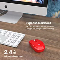 Portronics Toad 25 Wireless Mouse – 2.4GHz | USB Nano Dongle | 1200 DPI Optical Tracking | Ambidextrous Design | PC, MacBook & Laptop Compatible | Red