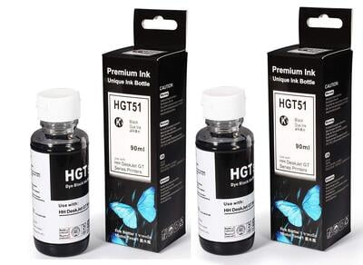 Compatible Ink for HP GT Series 310 315 319 419 5810 5820 5821 Ink Tank Printer (Cap Easy to Use Just Insert & It Will Automatically Fill/Shut) 2 Bottles of Black 90ml Compatible Ink for HP GT Series 310 315 319 419 5810 5820 5821 Ink Tank Printer (Cap Easy to Use Just Insert & It Will Automatically Fill/Shut) 2 Bottles of Black 90ml