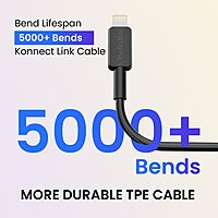 Portronics POR 2115 Konnect Link Lightning Cable – 8 Pin | PVC | 1m Black