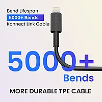 Portronics POR 2115 Konnect Link Lightning Cable – 8 Pin | PVC | 1m Black