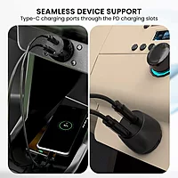 Portronics 40W Dual Type-C Car Charger PD Fast Charging for Cars & Mobile Phones Black