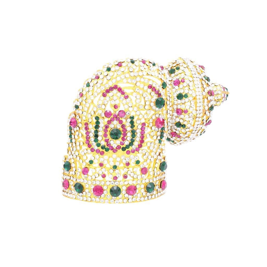 RED WITH GREEN MULTISTONE CROWN FOR GOD/Amman (Left Side)