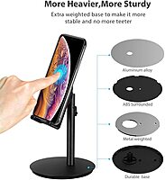 HAMMOK CHARGE Mobile & Tablet Stand – B/W: Sleek design, adjustable height, and sturdy build. Perfect for hands-free viewing and charging. Compatible with all devices. Ideal for home or office use.