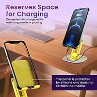 Portronics Mobot III 360° Rotatable & Foldable Mobile Phone Holder With Stable Metallic base,Adjustable Height