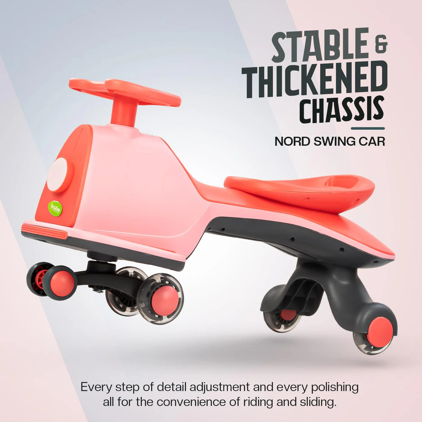 Baybee Nord Kids Magic Swing Car for Kids- Light Pink Baybee Nord Kids Magic Swing Car for Kids- Light Pink