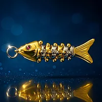 Sterling Silver Fish Pendant | Golden colour Finish