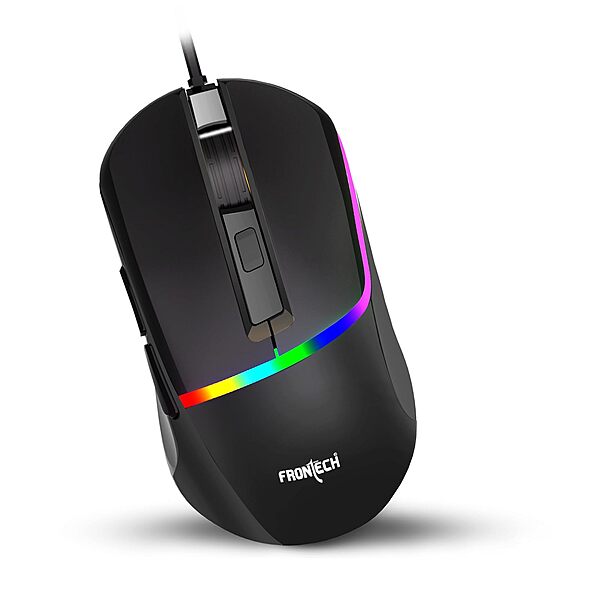 Frontech MS-0104 Wired Optical Mouse – 1000 DPI | Ergonomic Grip | Smooth Tracking | USB Plug & Play | PC & Laptop Mouse