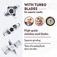 Borosil Home Star Mixer Grinder, For Wet/Dry Mixing & Grinding, 500 Watts, 3 Stainless Steel Jars(1.2 L Blending Jar, 800 ml Dry/Wet Grinder, 400 ml Chutney Jar), Mixie For Kitchen