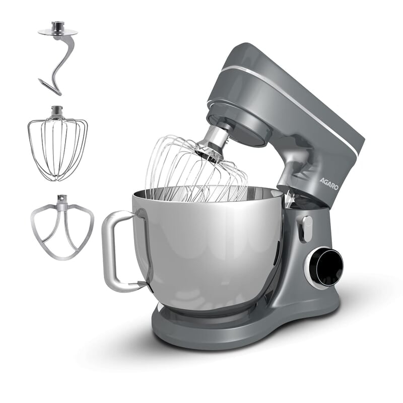 AGARO Elegant Stand Mixer, 1400W with 5.5L SS Bowl, 10 Speed Settings, Pulse Function, 100% Copper Motor
