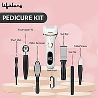 Lifelong Callus Remover for Feet with Pedicure Kit, Callus Remover For Feet Electronic, CallusRemover, 3 Roller Heads, 2 Speeds & Rechargeable Battery