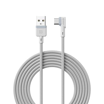 Portronics Konnect L Fast Charging 3A Type-C Cable 2 Meter with Charge & Sync Function for All Type-C Devices (Grey)
