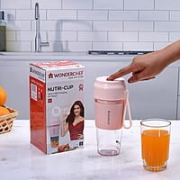 Wonderchef Plastic Nutri-Cup Portable Blender Usb Charging Rechargeable Blender 300Ml Pink