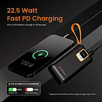 Portronics 2086 AMPBOX 27000mAh Power Bank – 65W PD Fast Charge | Laptop Compatible | Black