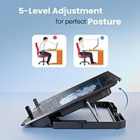 Lapcare ChillMate DCX‑A101 is a lightweight (300g) laptop cooling stand with dual 125mm ultra-quiet fans (1000 RPM), USB-powered, fits laptops up to 15.6".