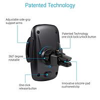 Portronics Clamp X POR-1101 – Car Vent Holder, Z-Black is a sleek and sturdy phone holder designed for easy access and secure placement in your car's air vent. Perfect for hands-free navigation!