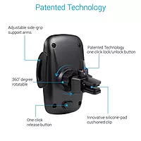 Portronics Clamp X POR-1101 – Car Vent Holder, Z-Black is a sleek and sturdy phone holder designed for easy access and secure placement in your car's air vent. Perfect for hands-free navigation!