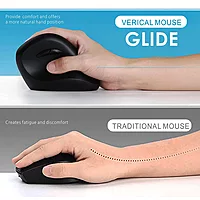 Live Tech GLIDE Vertical Mouse. This ergonomic design reduces wrist strain, enhancing productivity for long hours.