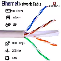 Live Tech 100M Cat 6 Network Cable – High-Speed LAN Connectivity for Home & Office