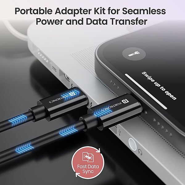 Portronics Snapcase 4 – 60W Charging Kit, Transparent: Sleek design, powerful 60W output, perfect for fast charging. Durable and lightweight, ideal for home or travel. Keep your devices powered!