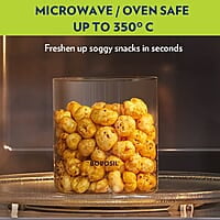 BOROSIL SQUARE DISHWITH GREEN LID-1L