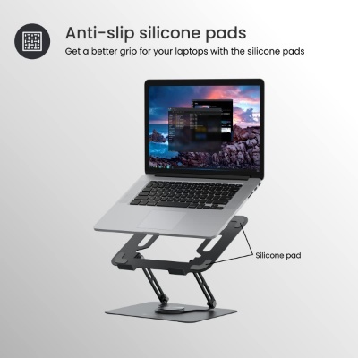 Portronics My Buddy K9 Portable Laptop Stand - Adjustable Elevation Levels - Ventilated Anti-Slip Design - 360-degree Rotating Base Portronics My Buddy K9 Portable Laptop Stand - Adjustable Elevation Levels - Ventilated Anti-Slip Design - 360-degree Rotating Base
